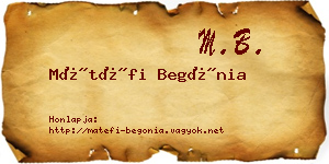 Mátéfi Begónia névjegykártya